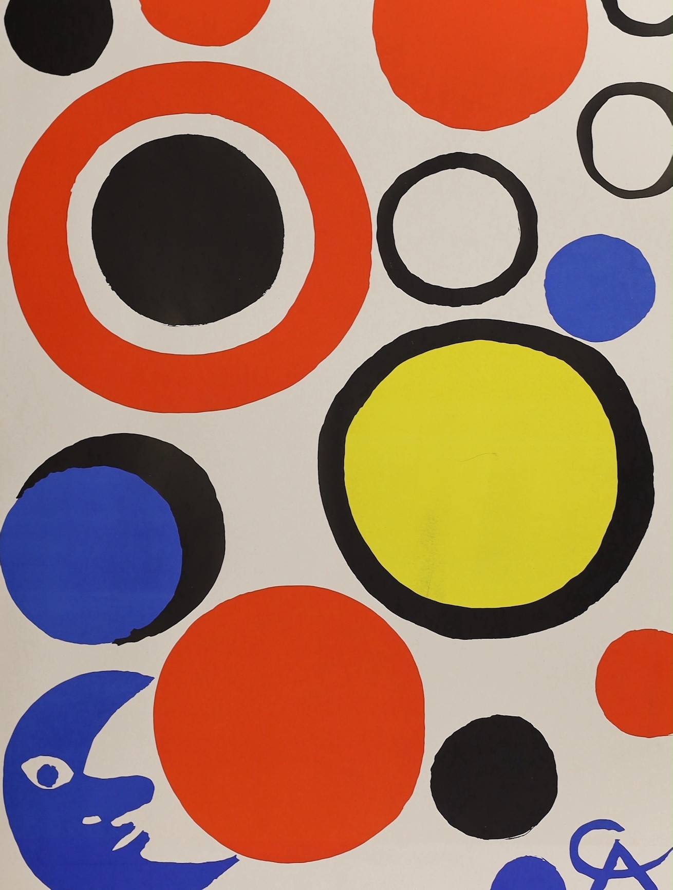 After Alexander Calder, colour print, 'Moon and Spheres', 53 x 40cm